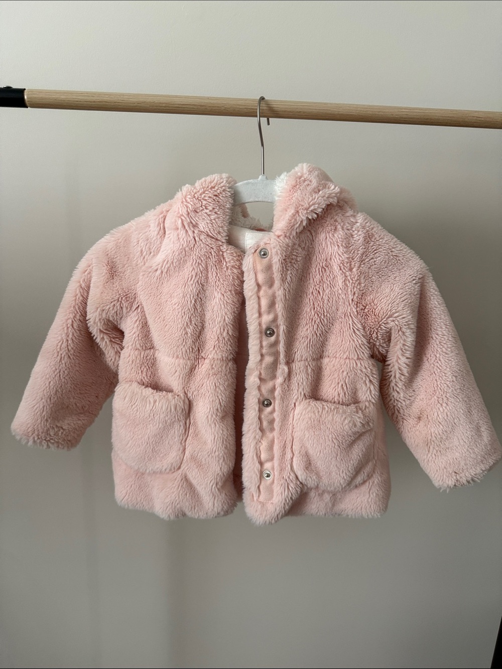 Cat & Jack Plush Hooded Puffer Jacket - Light Pink